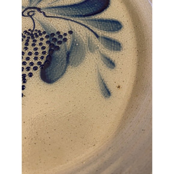 Eldreth Pottery Salt Glaze Blue Grey GRAPEVINE 10 Inch Pie Quiche Dish 2000 - Picture 4 of 8